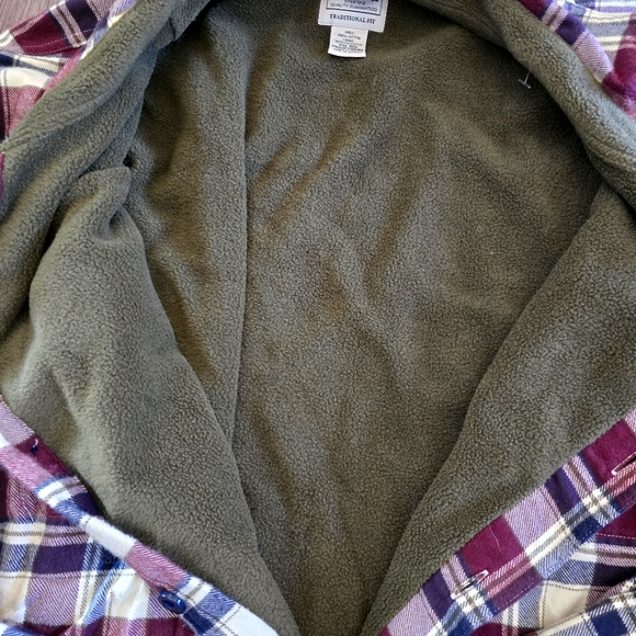 L.L. Bean Fleece Lined Plaid Flannel Mens Button Down Shirt Size XXL - Picture 3 of 5